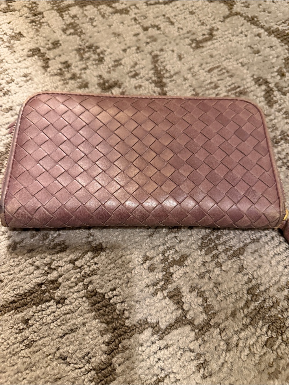 Bottega Veneta Mauve Pink Intrecciato Zip Wallet - Picture 2 of 3